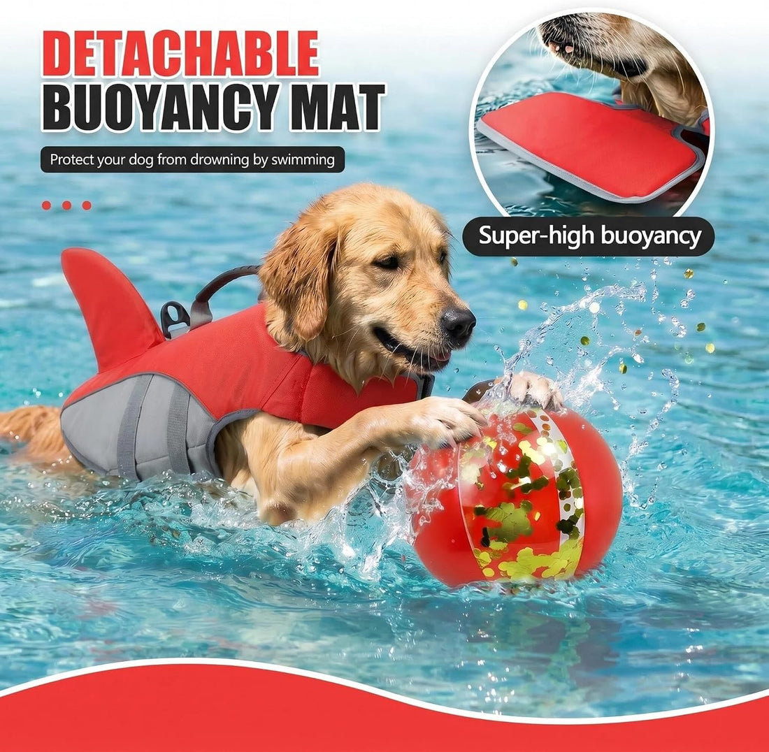 Dog Life Vest with Chin Float, High Buoyancy Dog Swim Jacket
