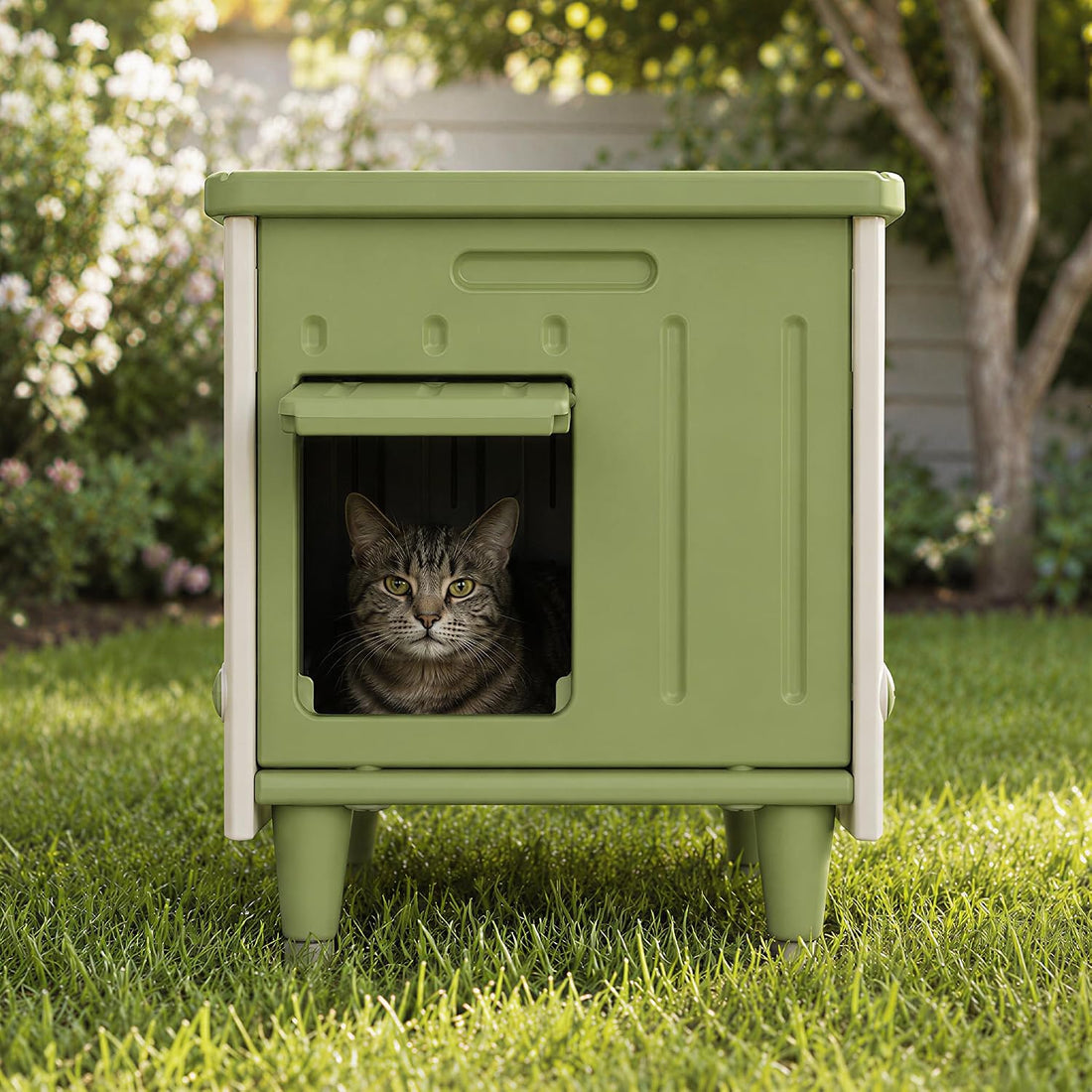 Outdoor Cat House, Extra Large Insulated Feral Cat Shelter