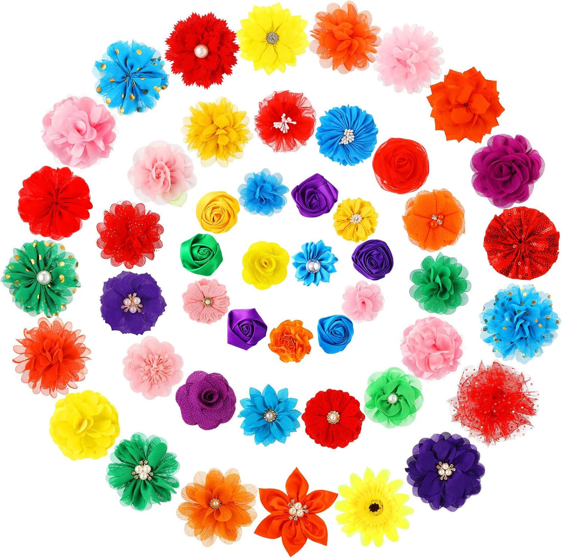 Hoteam 50 Pcs Dog Collar Flowers Bows Accessories