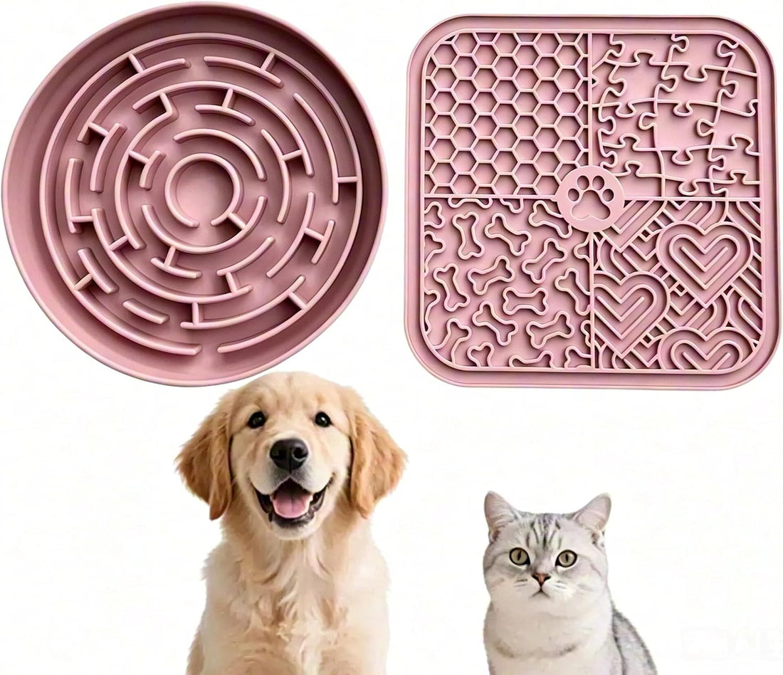 YCT Dog Cat Lick Mat and Slow Feeder Bowl Set