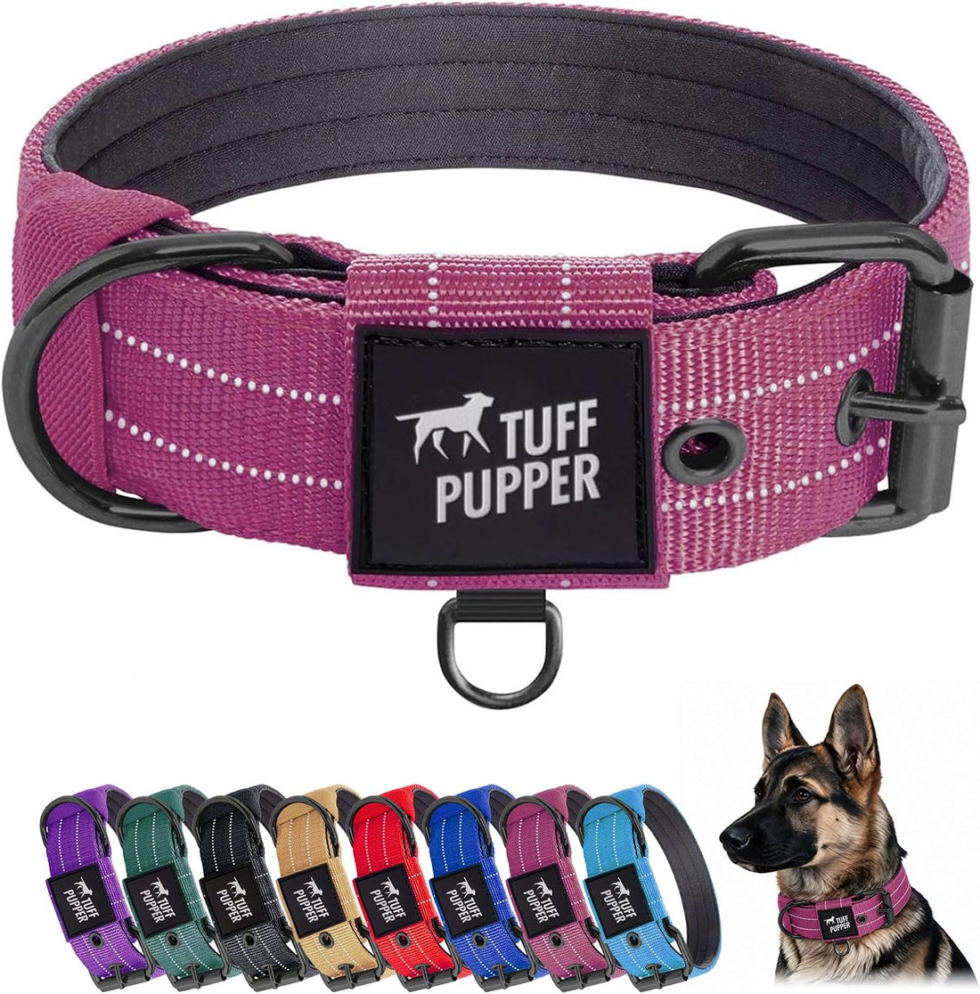 Tuff Pupper Heavy Duty Tactical Dog Collar | 1.5" Wide Ballistic Nylon