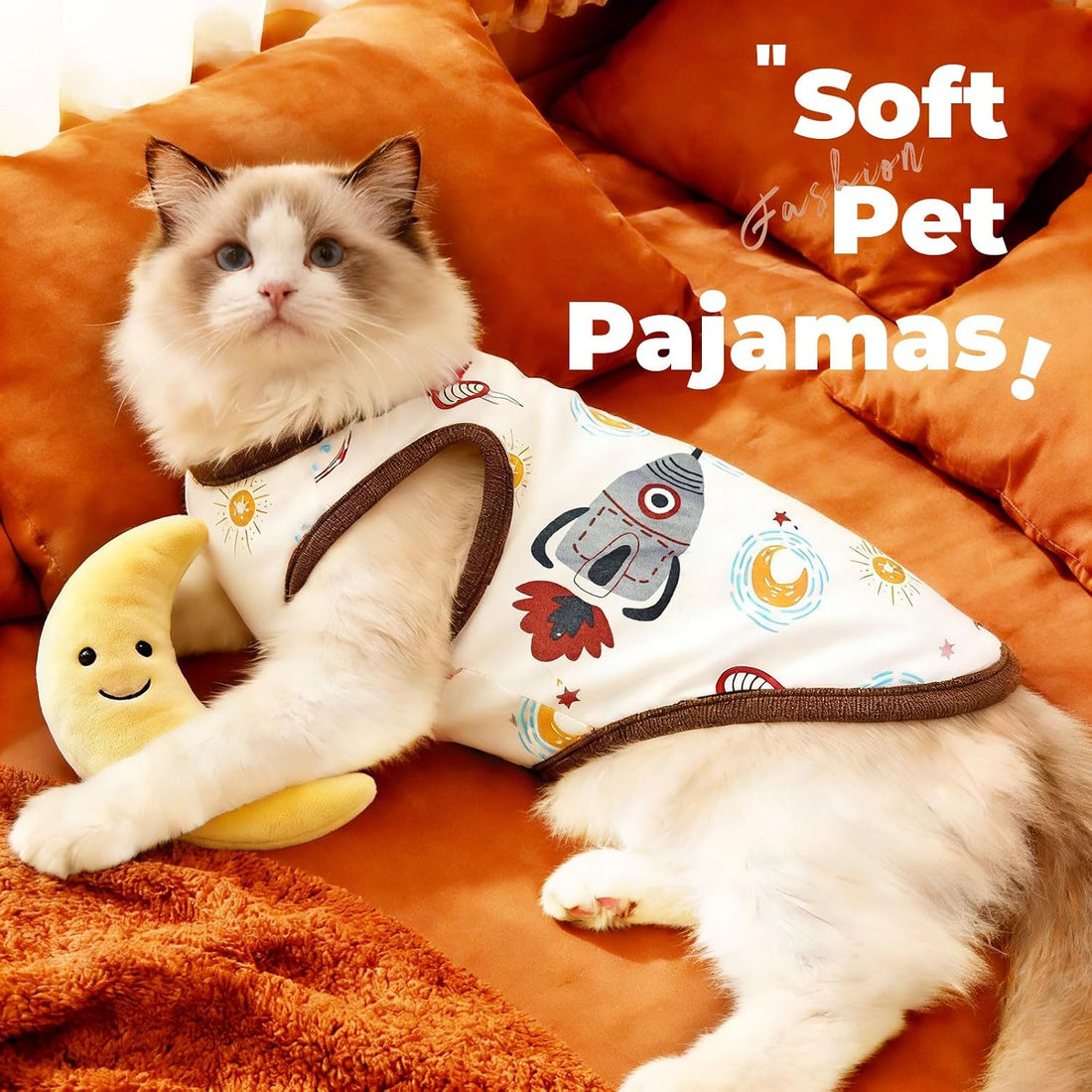 PETCARE Cute Cartoon Cat Shirts for Cats Only Soft Cotton Tshirts