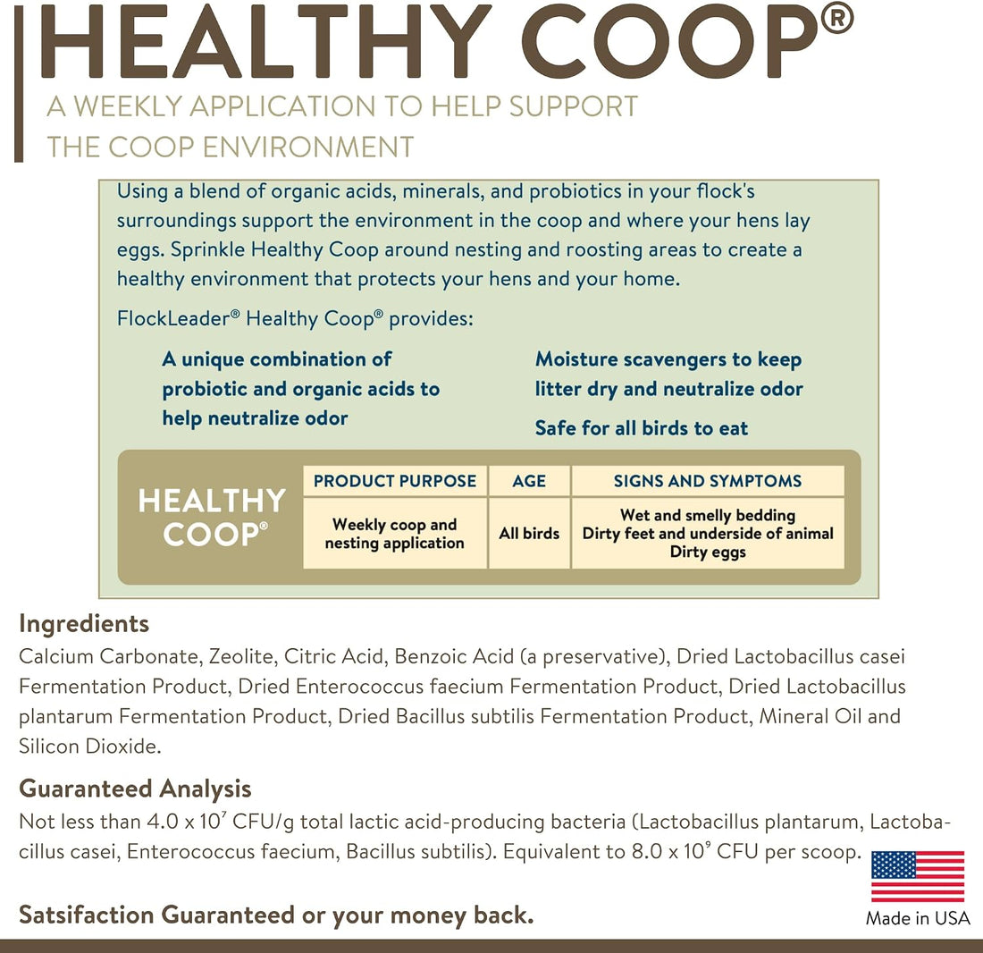 FlockLeader Healthy Coop, Odor & Moisture Neutralizer for Chicken