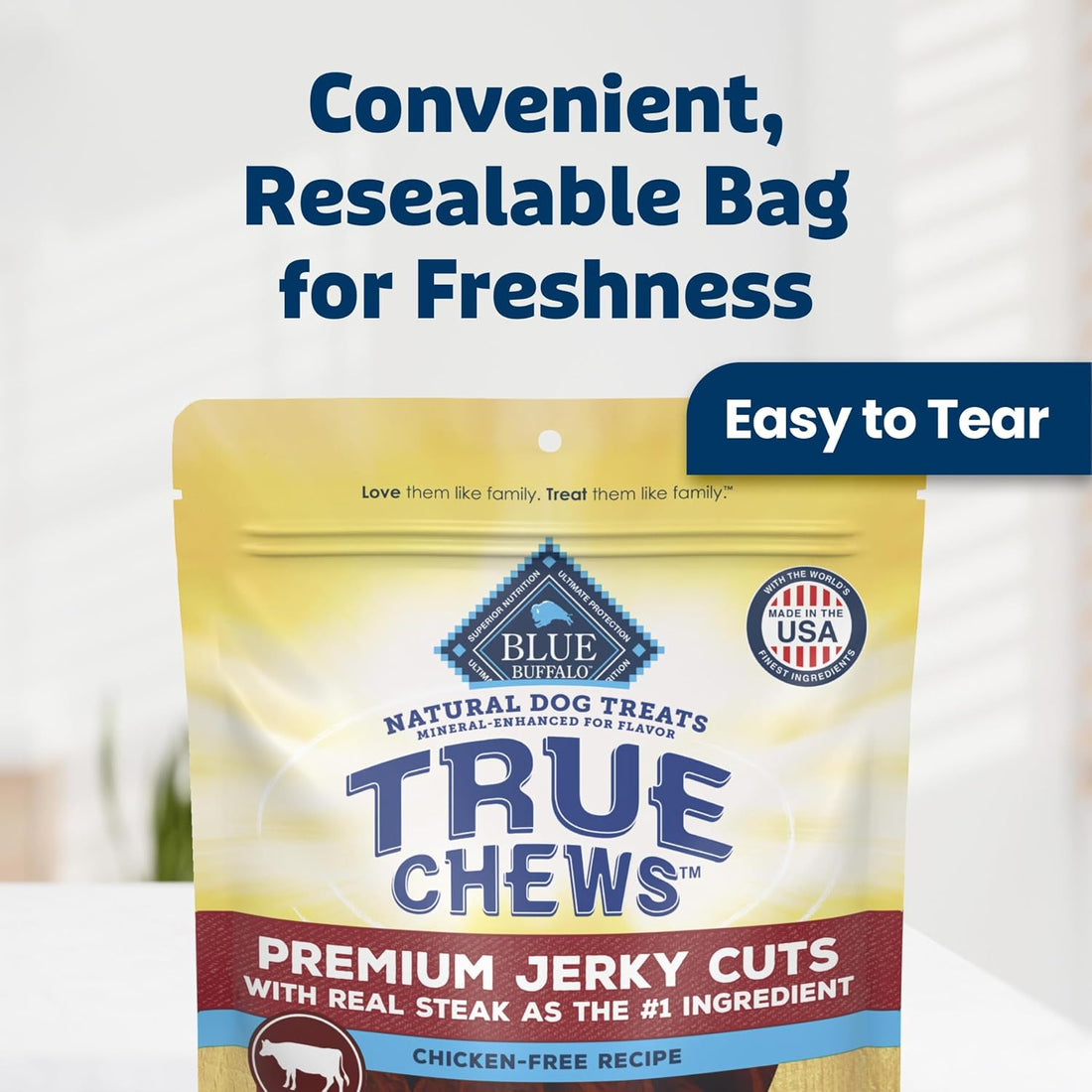 Blue Buffalo True Chews Premium Jerky Cuts Steak Dog Treats, 20 oz