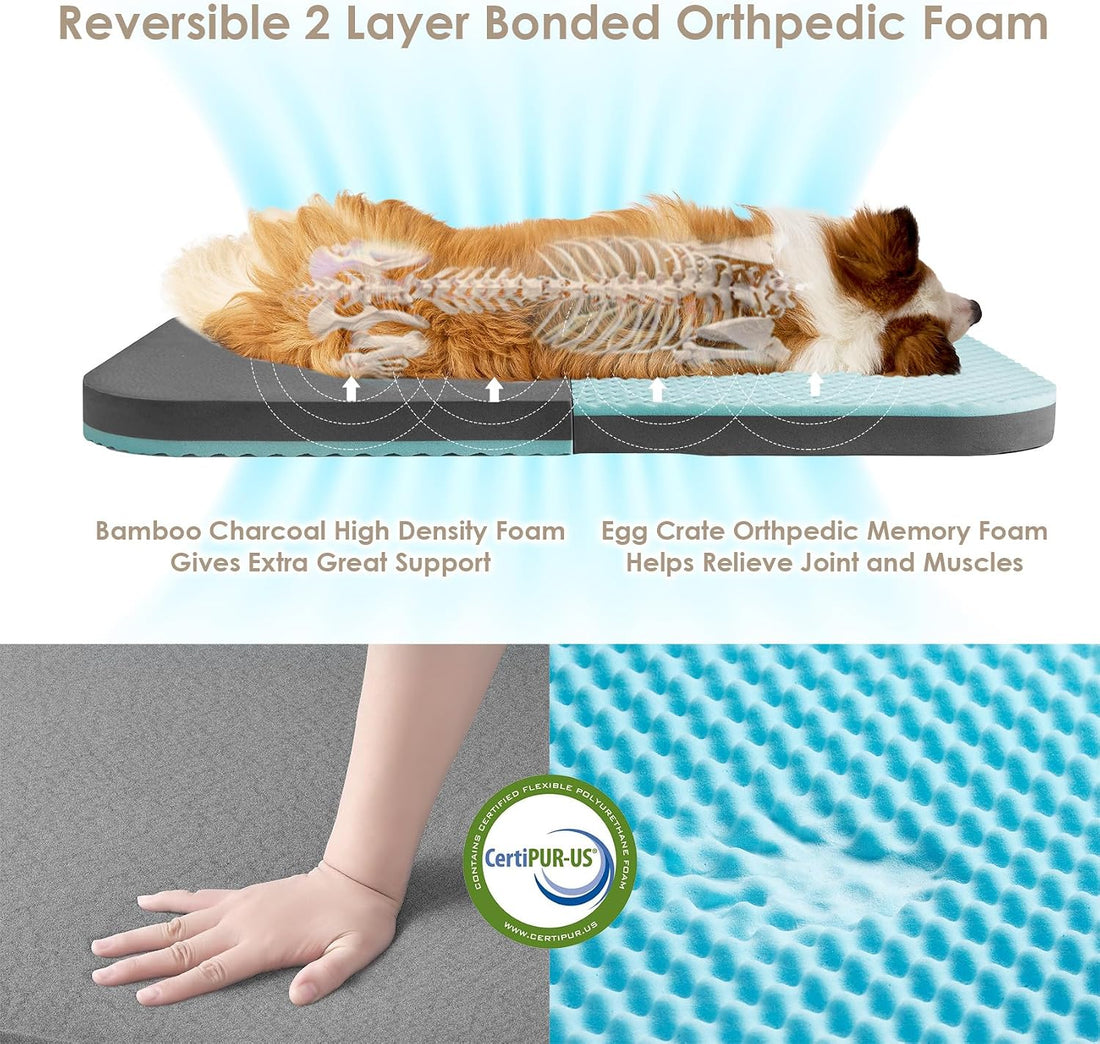 EHEYCIGA Orthopedic Foldable Human Dog Bed - 72x44x11