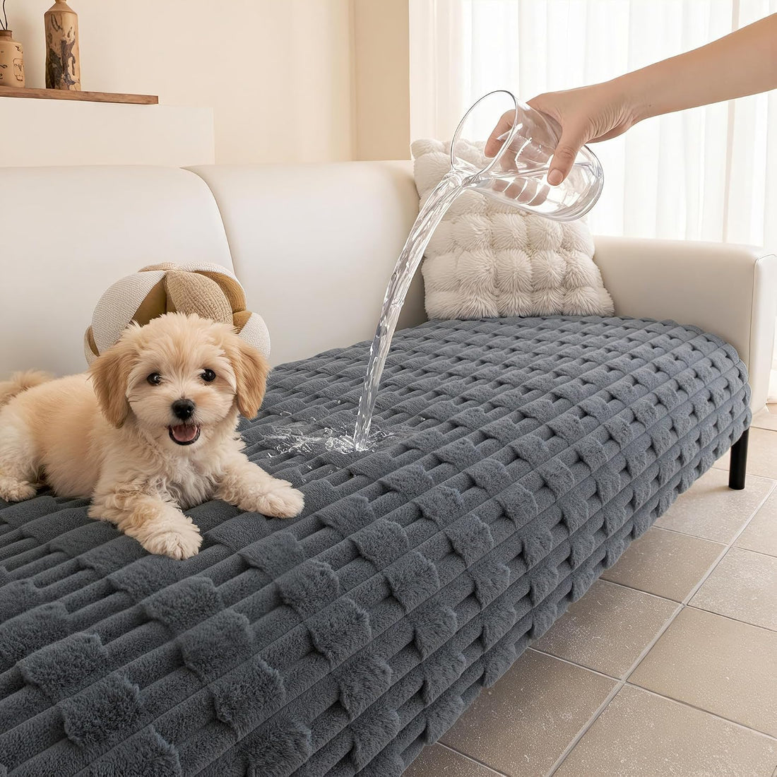 MYSKY HOME Waterproof Couch Covers for Dogs Washable, Chocolate