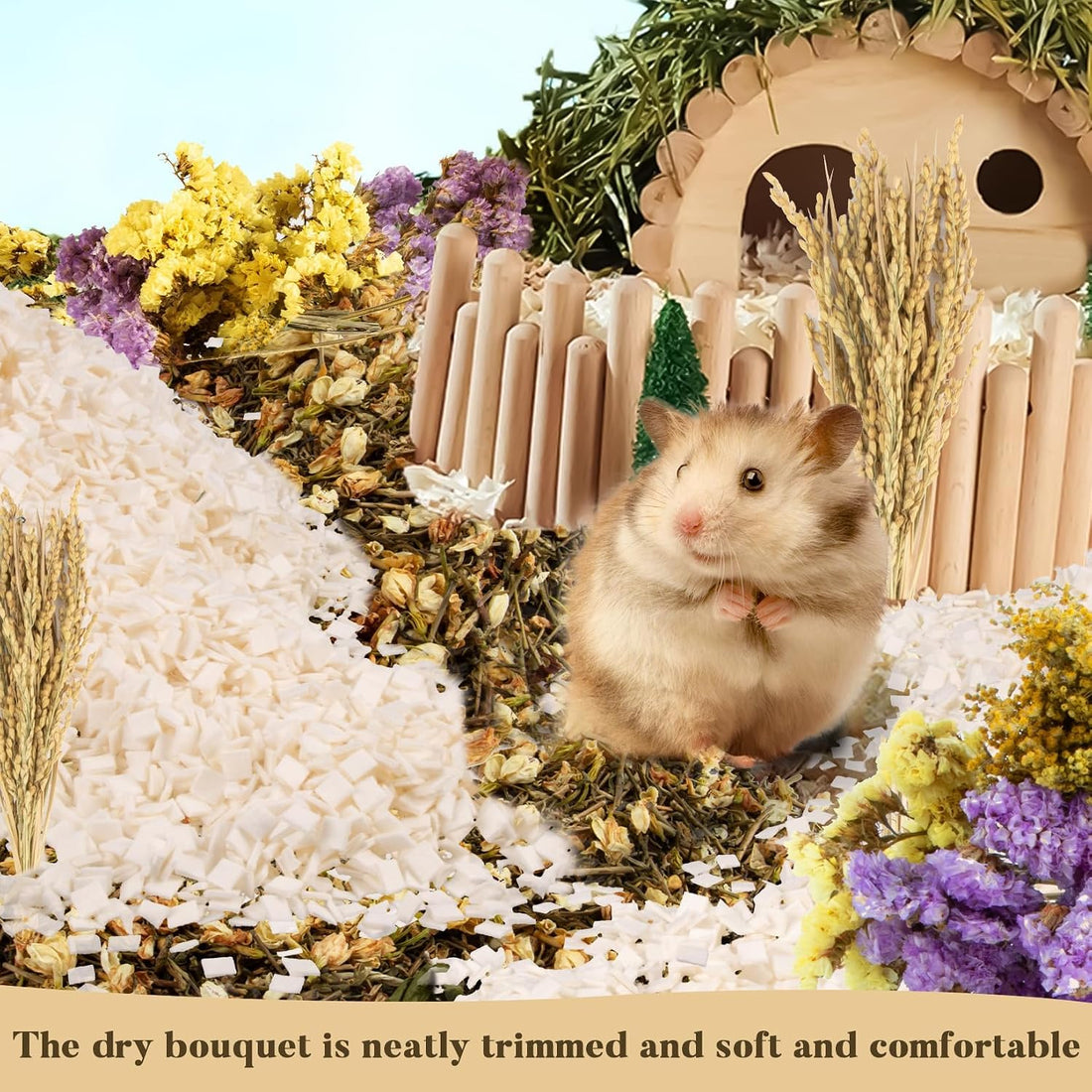 Sukh 60PCS Hamster Sprays - Natural Flower Herb Bedding & Habitat