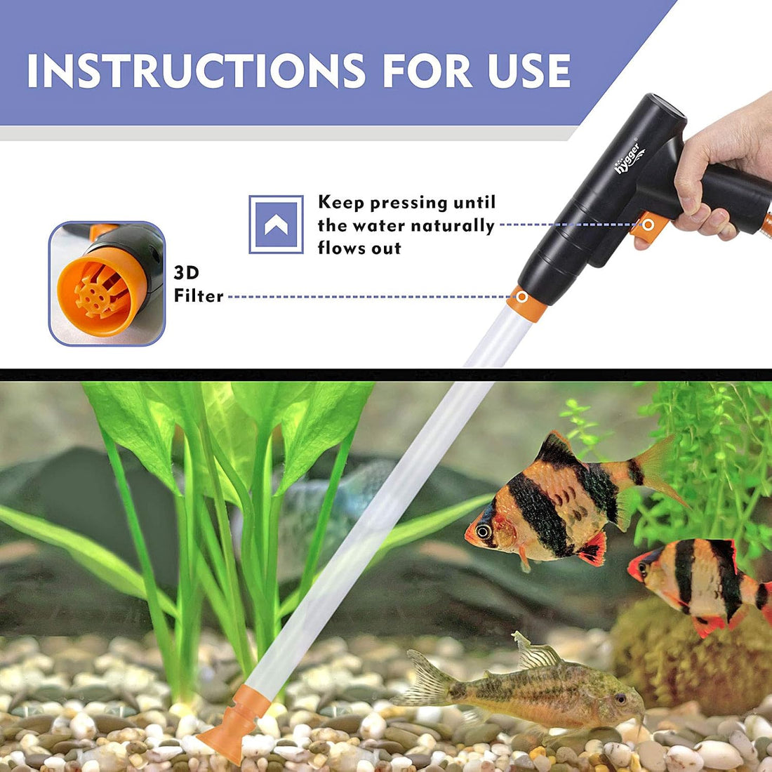 hygger Aquarium Gravel Cleaner