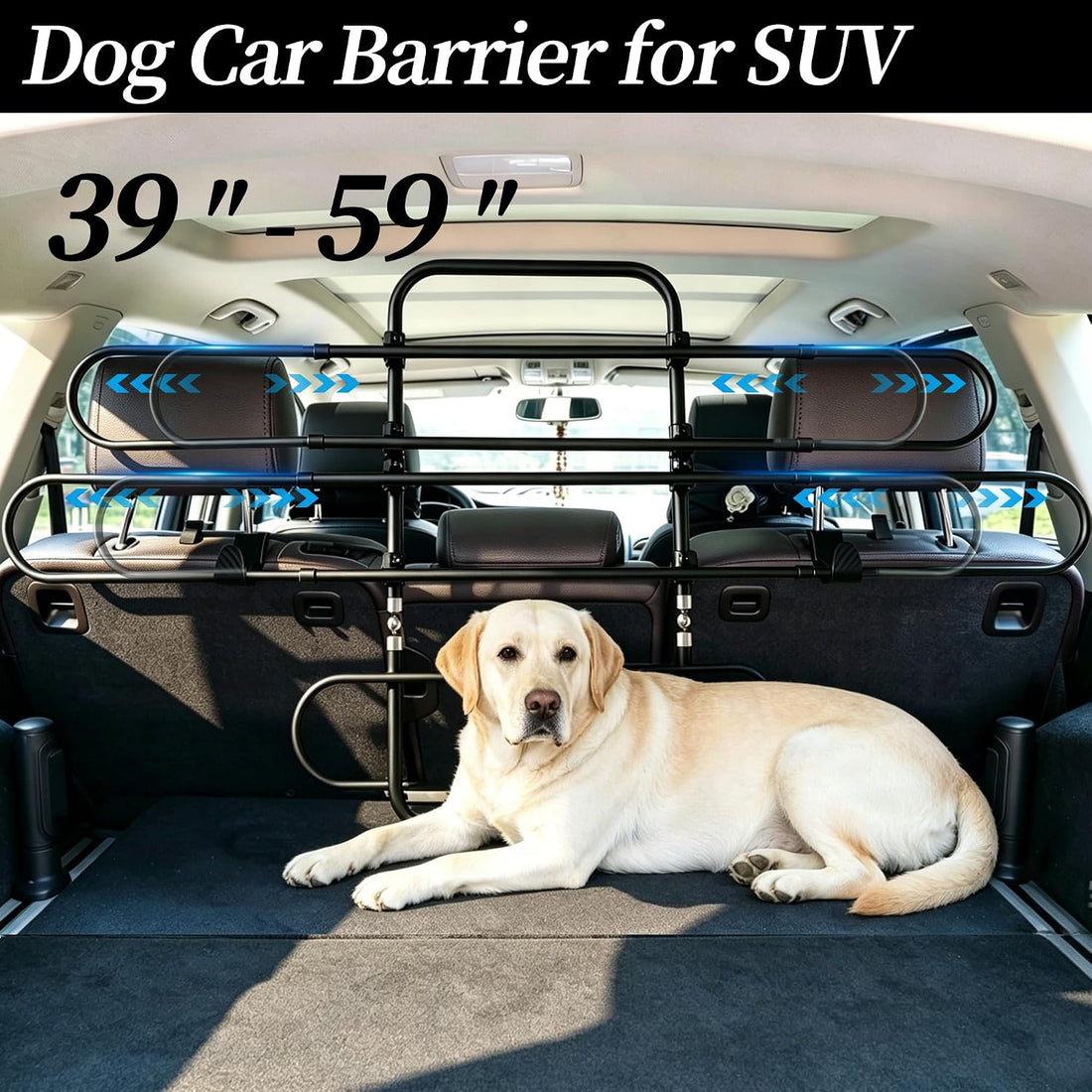 Dog Car Barrier for SUV, Adjustable Pet Divider for Back Seat