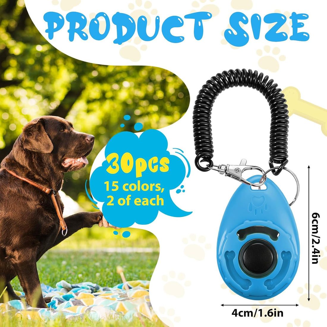 30 Pcs Dog Training Clicker, Pet Behavioral Training Clickers