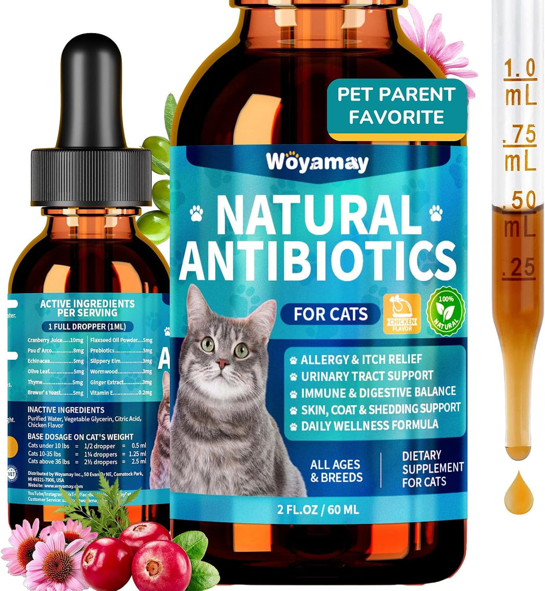 Woyamay Antibiotics for Cats, Natural Antibiotic for Allergy Relief