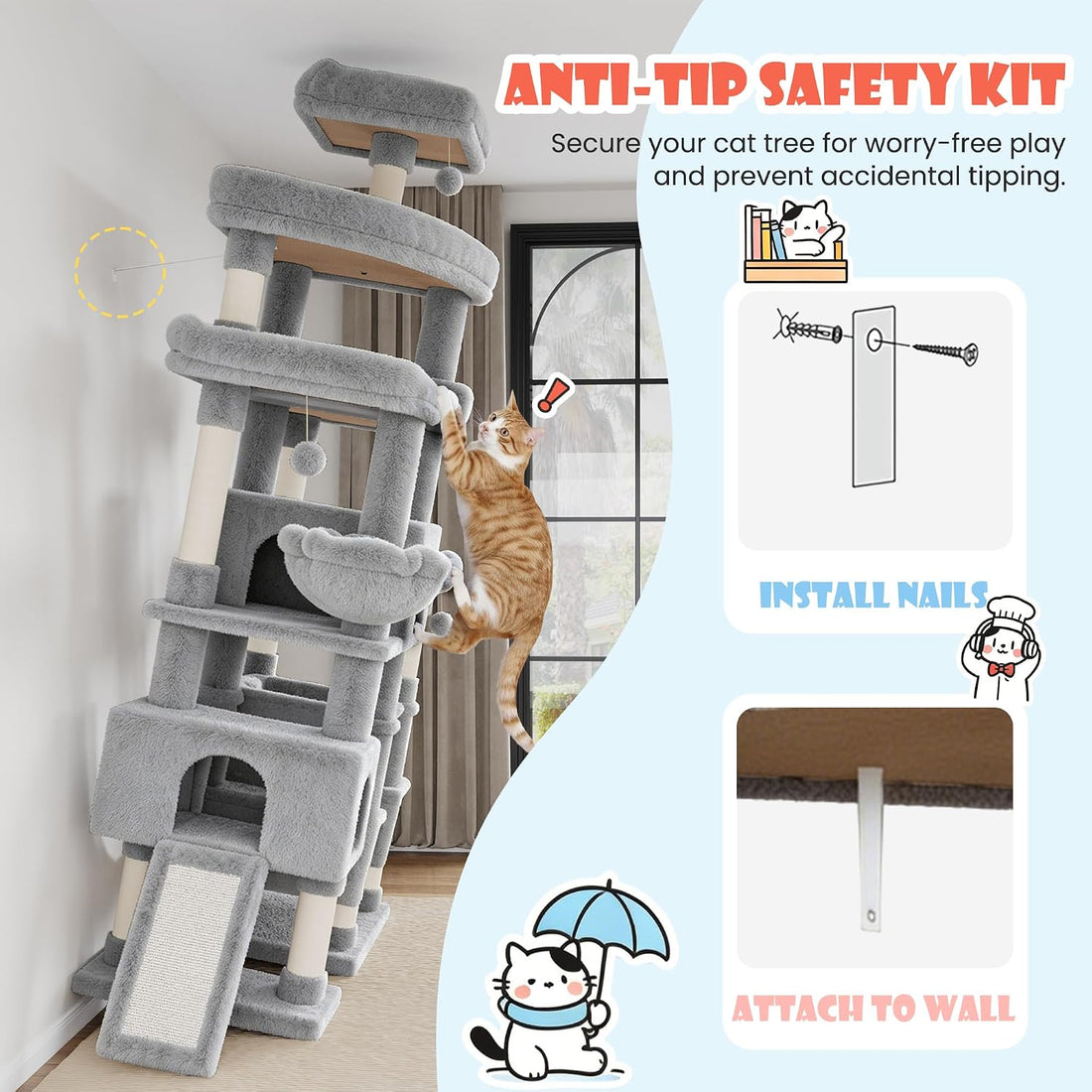 SHA CERLIN 83 in Cat Tree Tower for Indoor Adult Felines