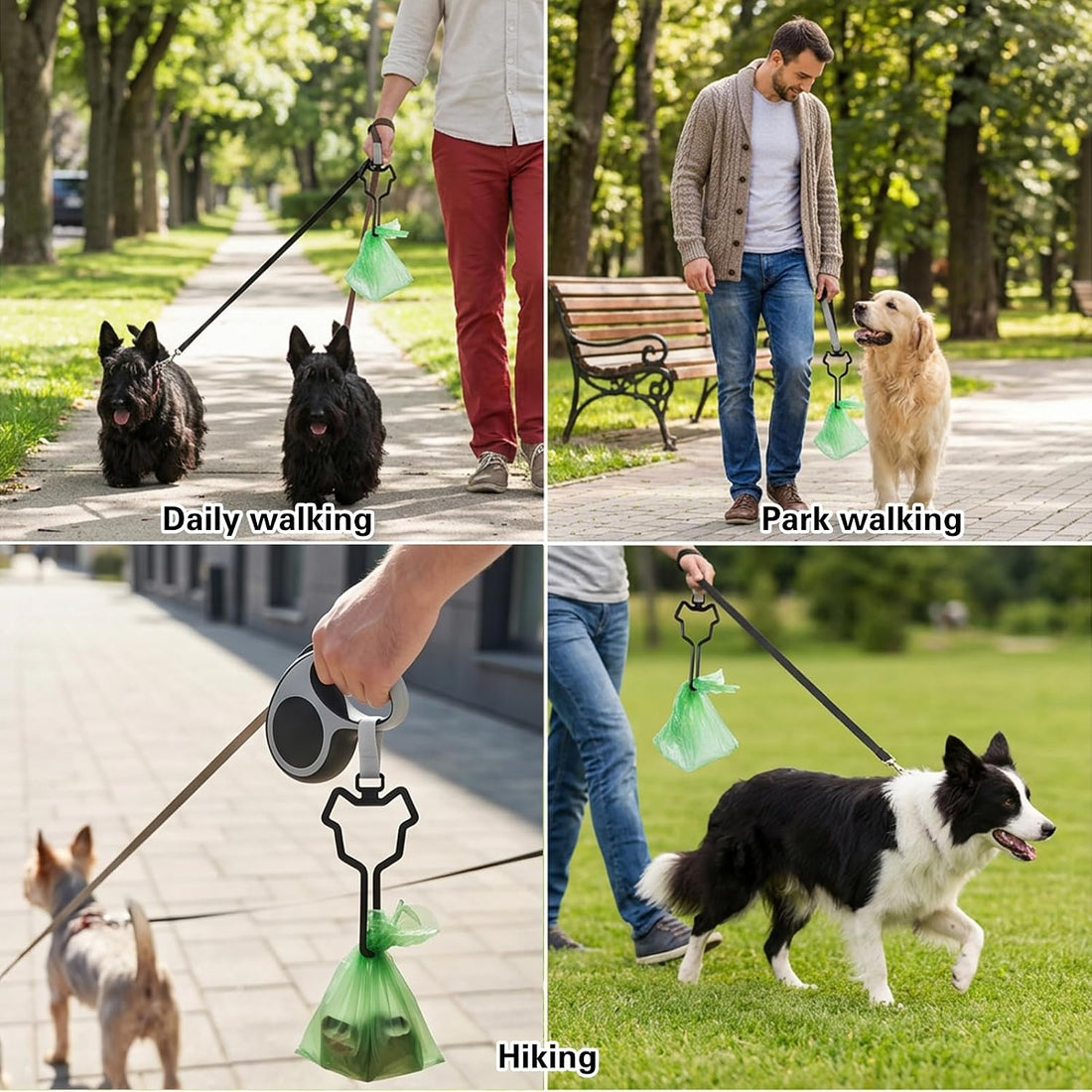 Dog Poop Bag Carrier, 2 Pcs, Black