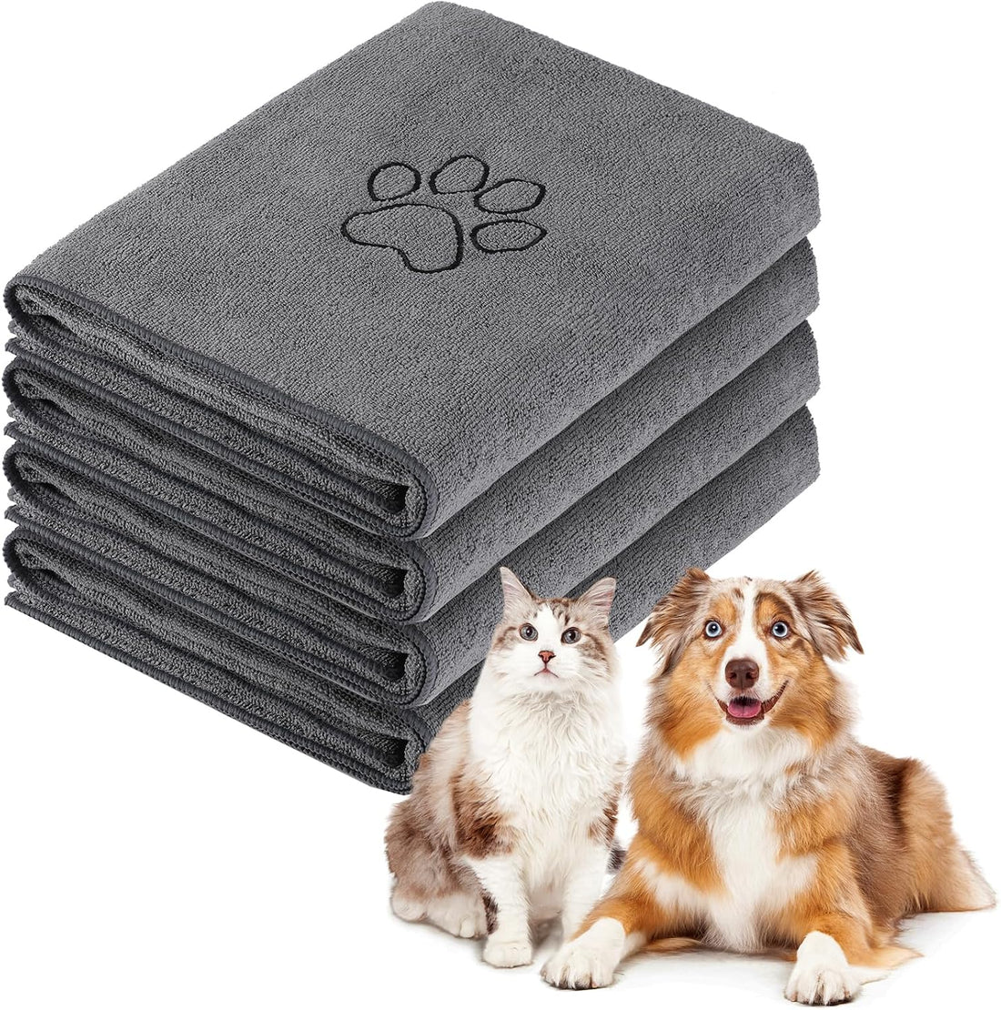 Chumia 4 Pcs Dog Towels for Drying