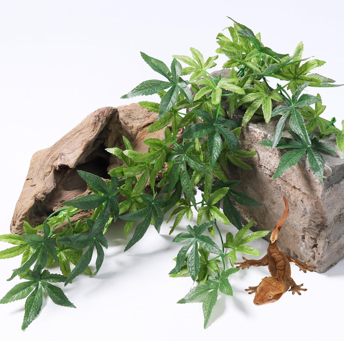 SLSON Reptile Plants Hanging Silk Terrarium Plants with Suction Cup
