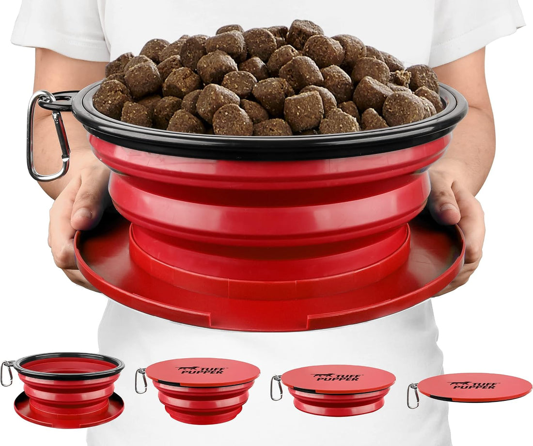Tuff Pupper SuperBigSlurp Collapsible Dog Bowls, Extra Large Capacity