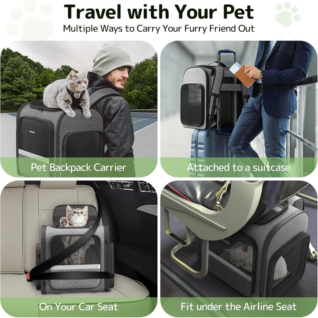 Cat Backpack with Detachable Play Tunnel