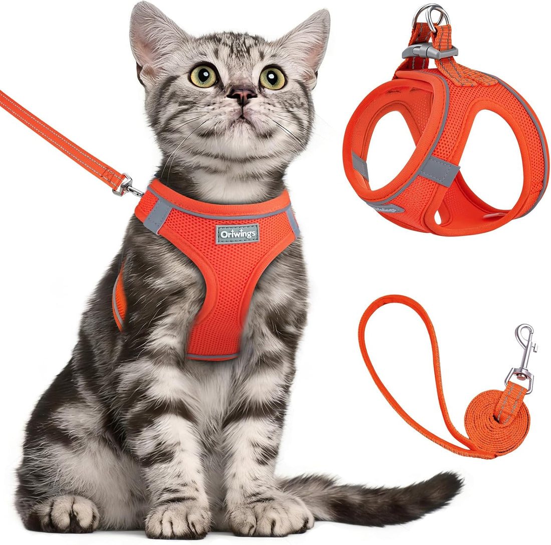 Cat Harness and Leash Set, Step-in Soft Vest