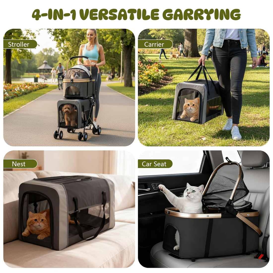 Double Pet Stroller for Dogs and Cats