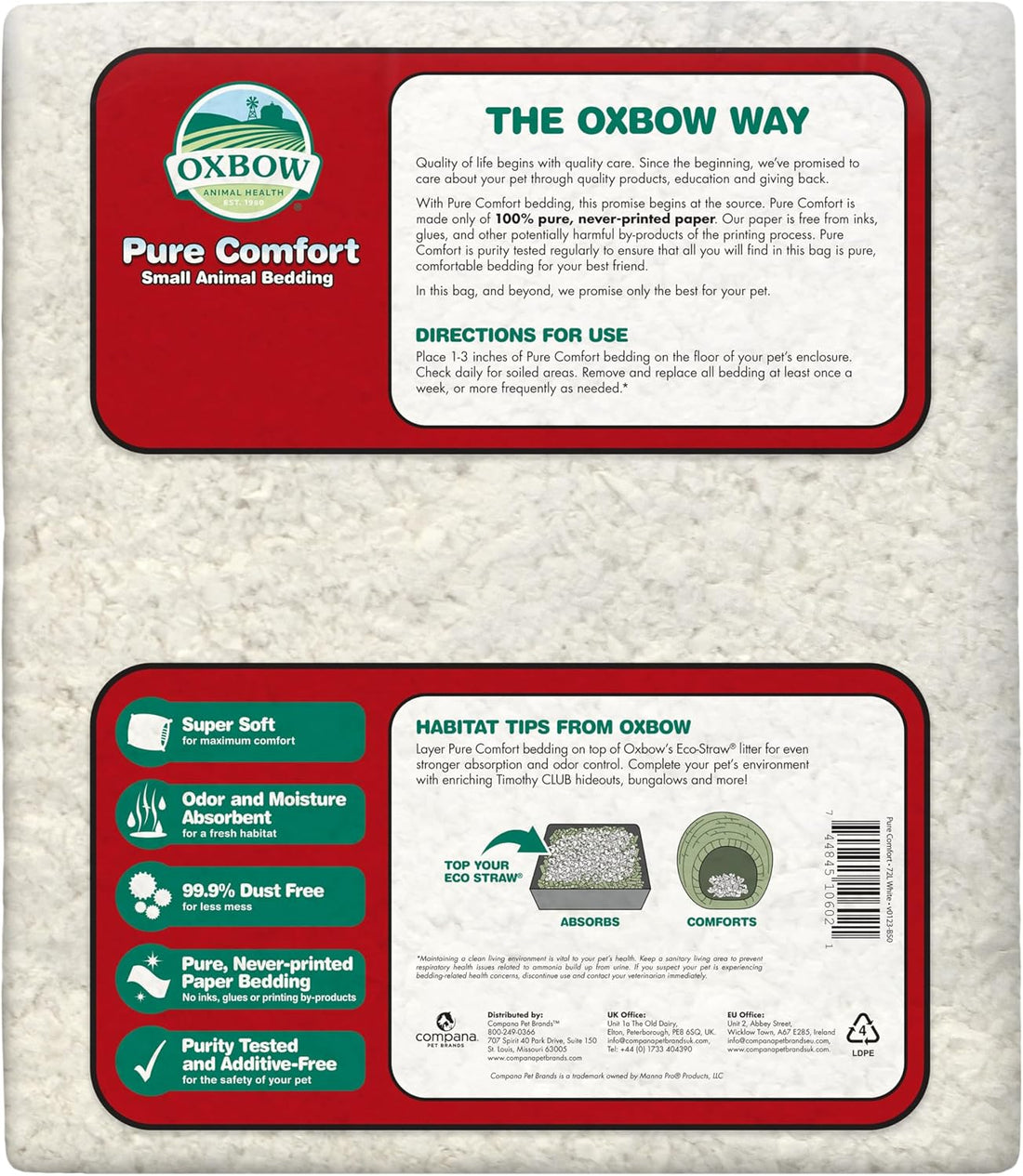 Oxbow Small Animal Bedding, Hamster, Guinea Pig, Rabbit, White, USA