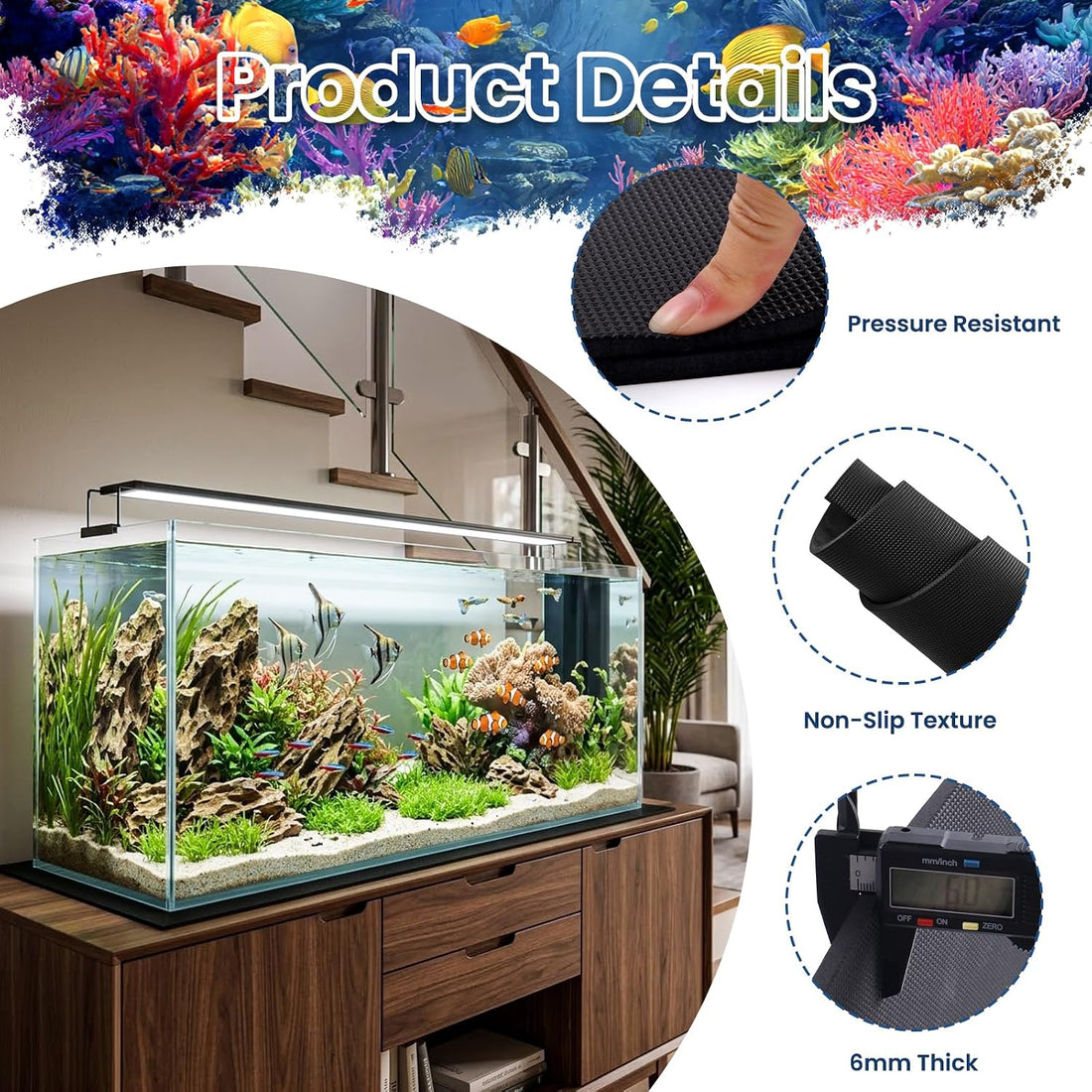 18 x 36 Inch Fish Tank Pad, Aquarium Leveling Mat