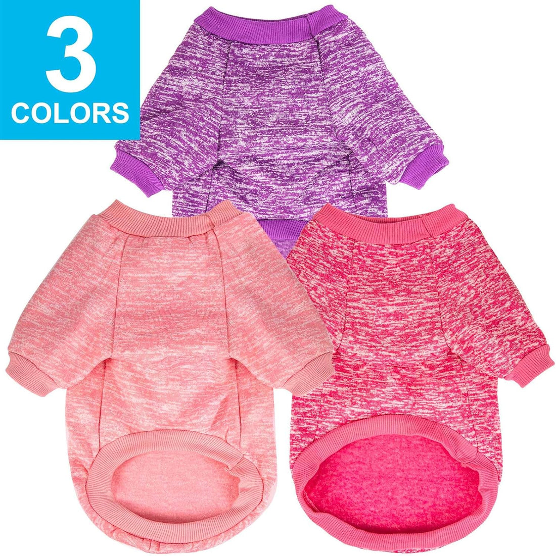 MOIRIG 3 Pack Dog Sweater, Dog Sweaters for Small Dogs