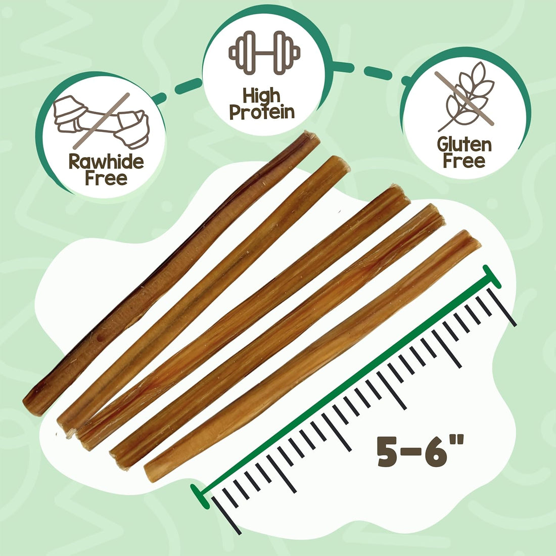Nature Gnaws Extra Thin Bully Sticks 5-6" Rawhide Free Dog Chew