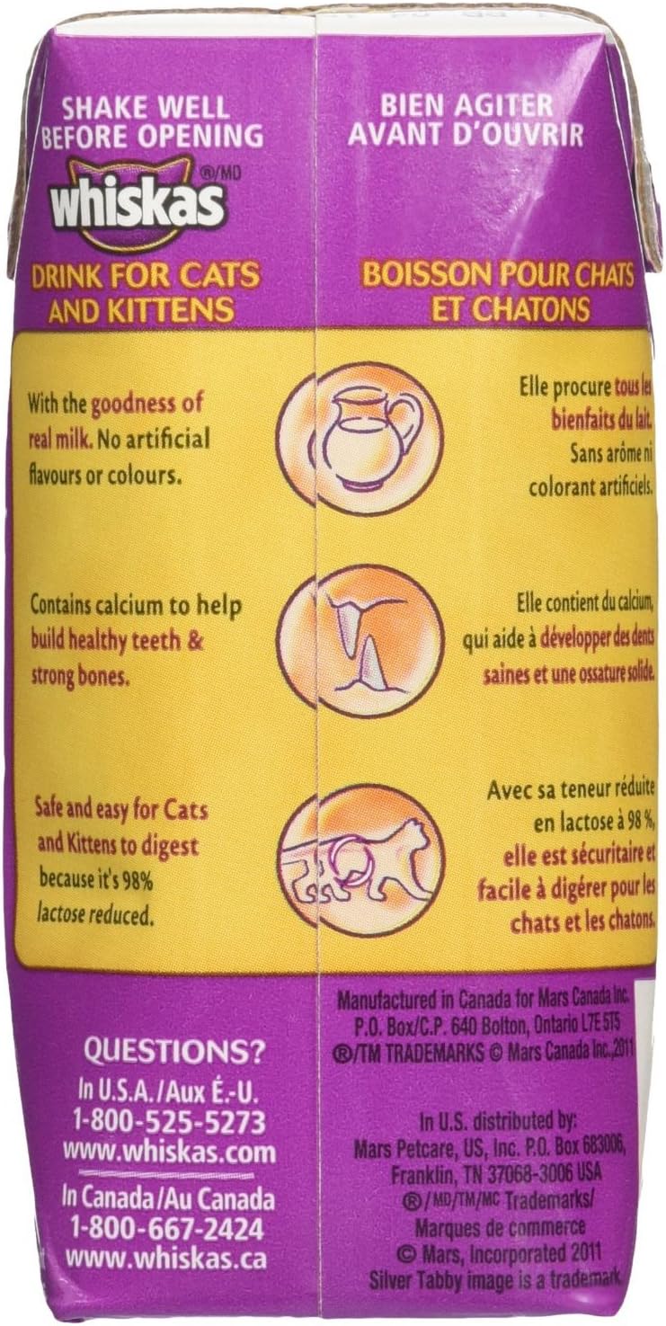 Whiskas Catmilk Plus Drink for Cats and Kittens, 6.75 oz, 8 count
