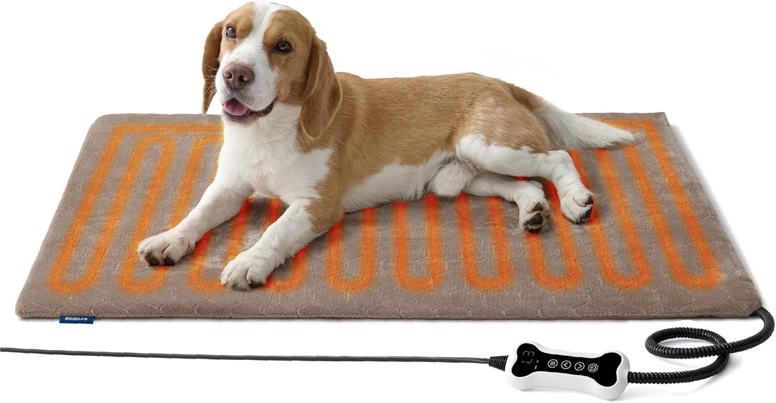 Bedsure Heated Cat Bed, Adjustable Temperature Cat Heating Pad,18x16in