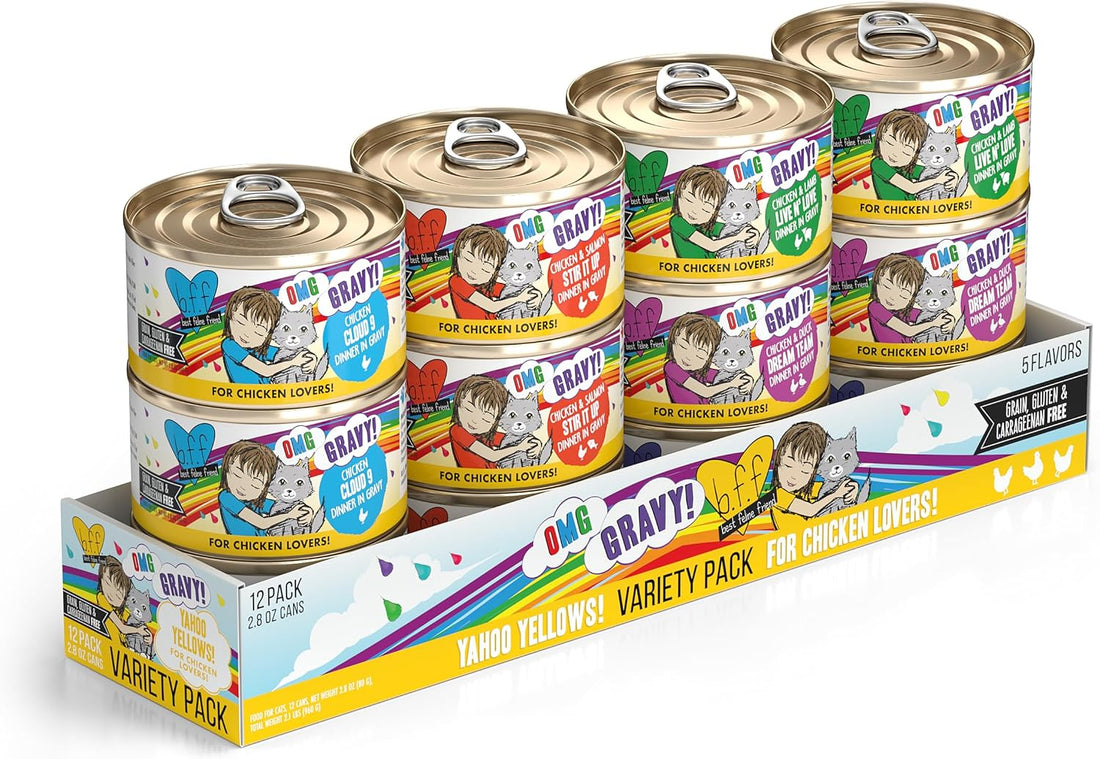 Weruva B.F.F. OMG - Best Feline Friend Oh My Gravy!, Variety Pack