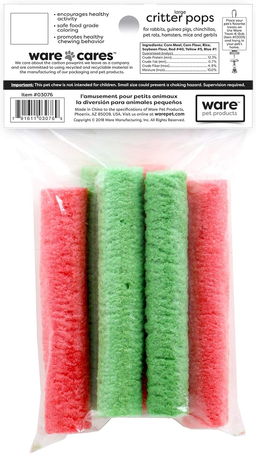 Ware Manufacturing Large Rice Pops Small Animal Treats, Pack of 4