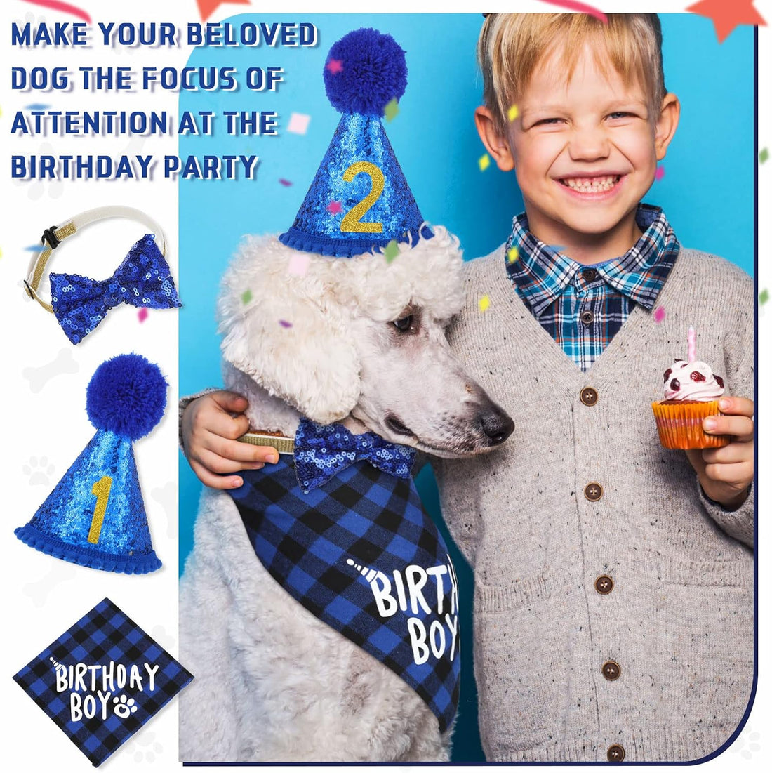Weewooday Dog Birthday Party Supplies Birthday Boy Girl Cake Bandana