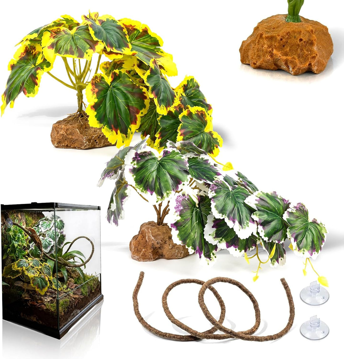 3PC Reptile Terrarium Habitat Decor Kit