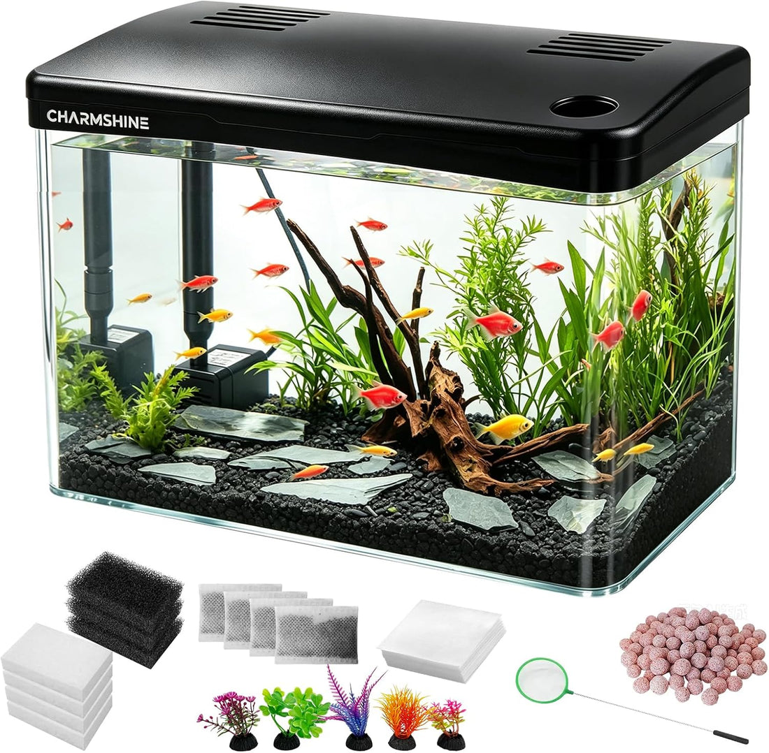 Betta Aquarium Starter Complete Kit,4 Gal Integrated Lid Small Fish