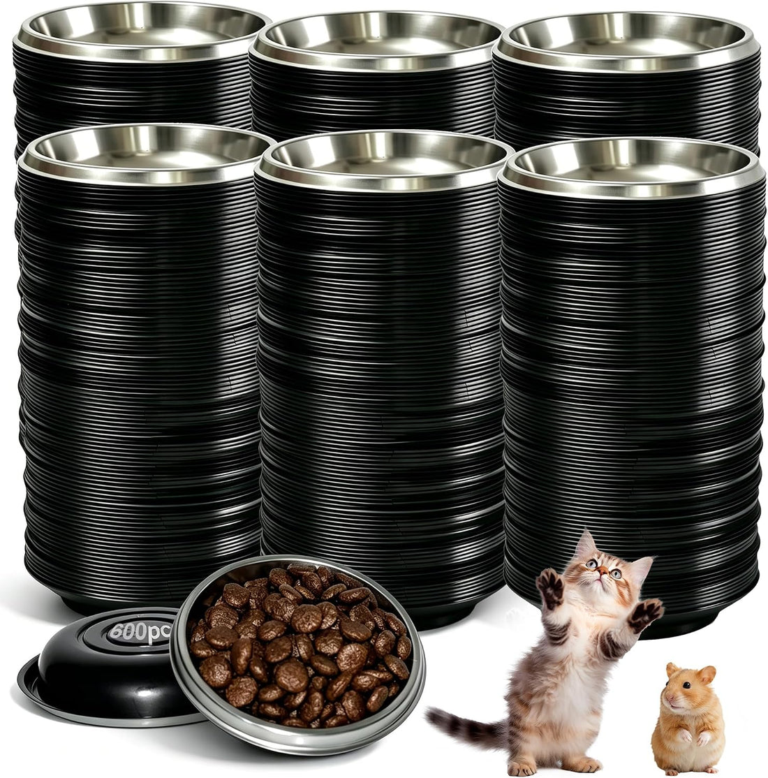 Small Disposable Cat Food Bowls 600 Pack, 30g Portion Cup