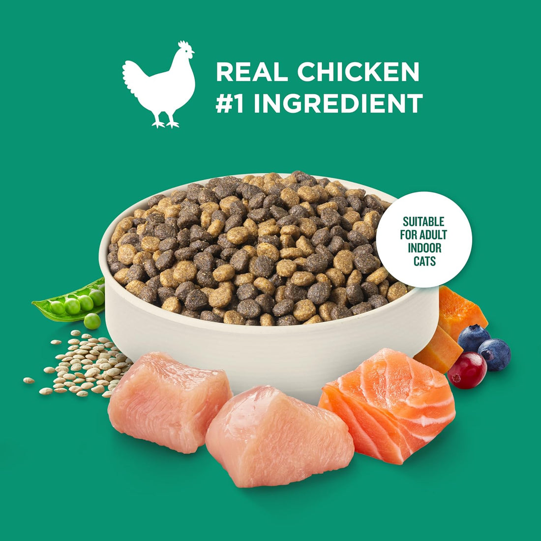 Nutrish Indoor Complete Chicken, Lentils & Salmon Recipe Dry Cat Food