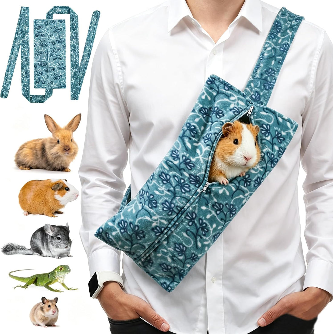 2-in-1 Bearded Dragon & Guinea Pig Sling Carrier
