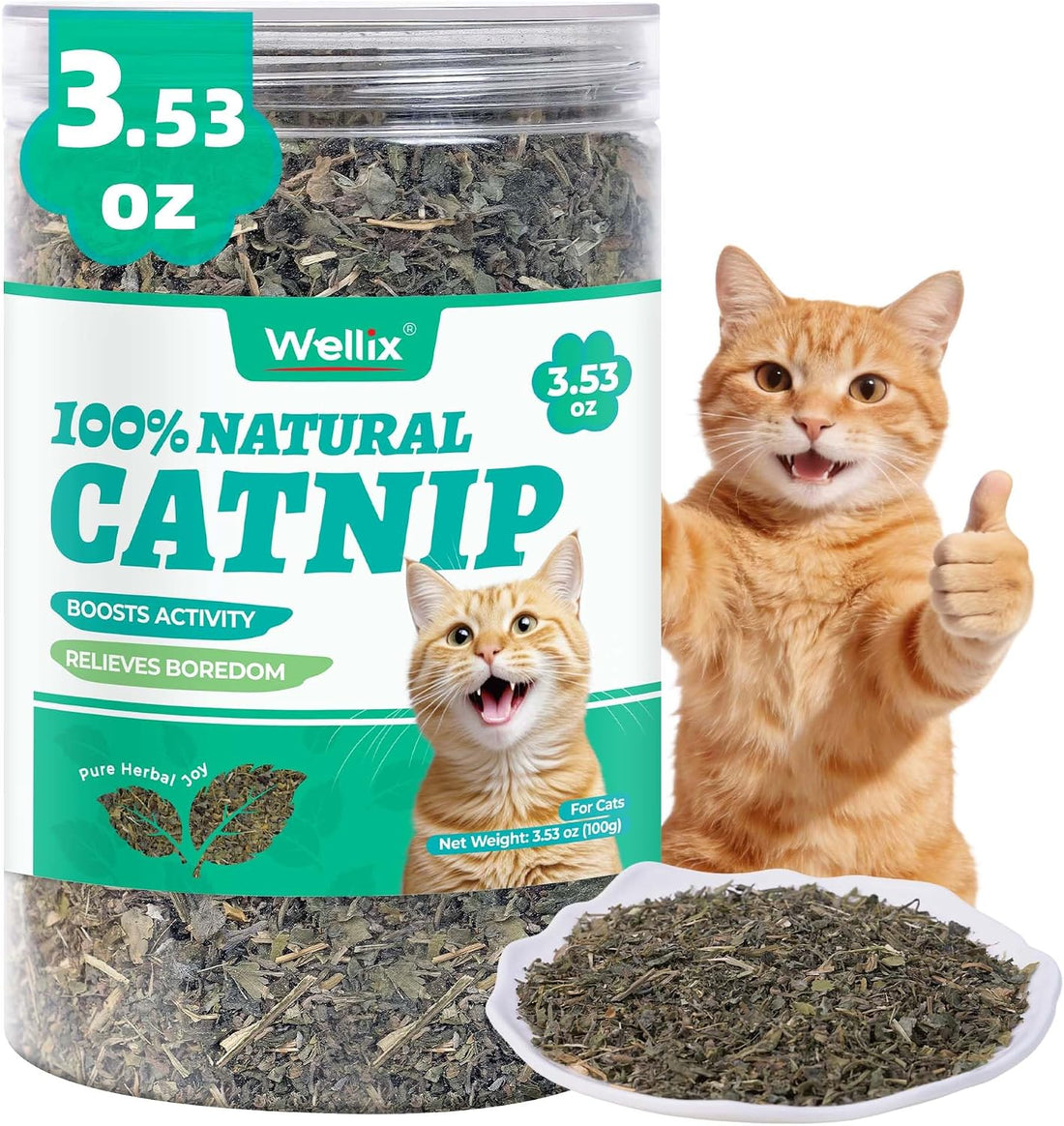 Wellix Fresh Dried Catnip for Cats, Used as Cat Nip Treats, 1.06oz