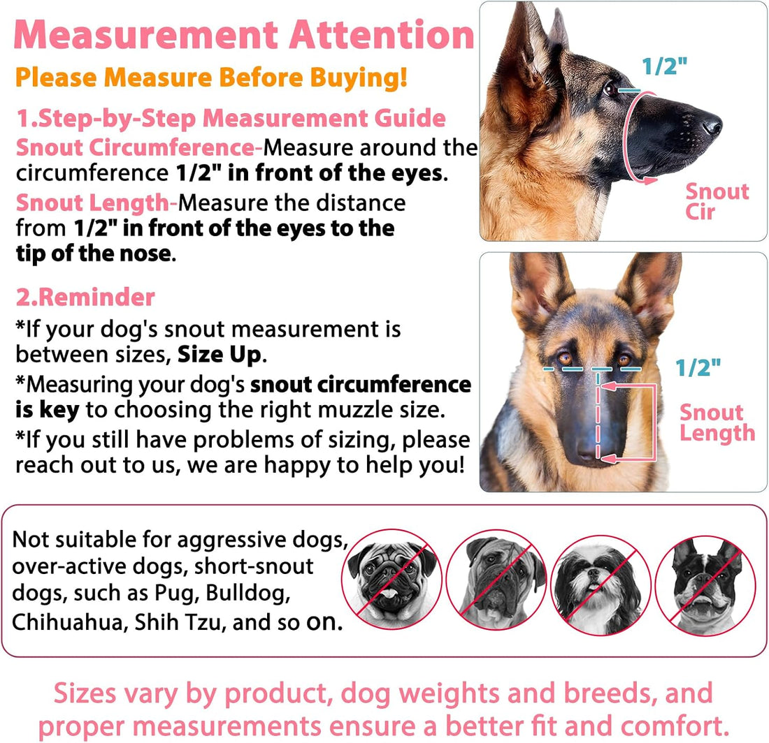 LUCKYPAW Dog Muzzle for Large Medium Small Dogs German Shepherd