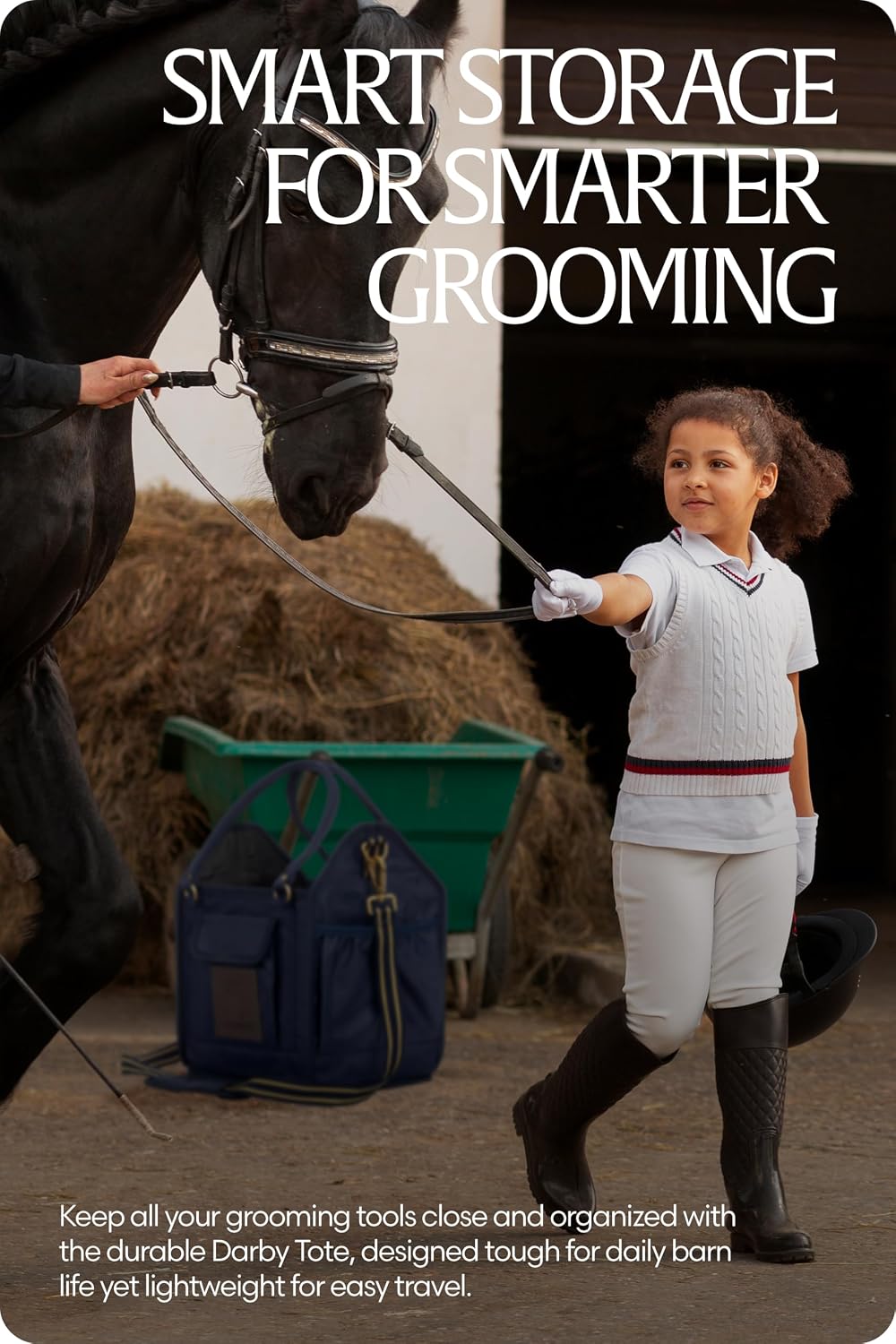 Equinavia Darby Horse Grooming Bag, Collapsible Tote with Strap