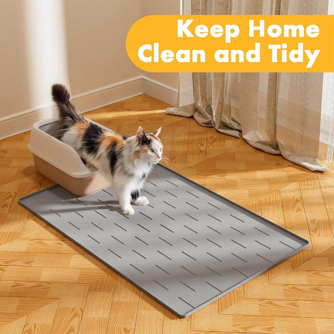 Pieviev Silicone Cat Litter Trapping Mat
