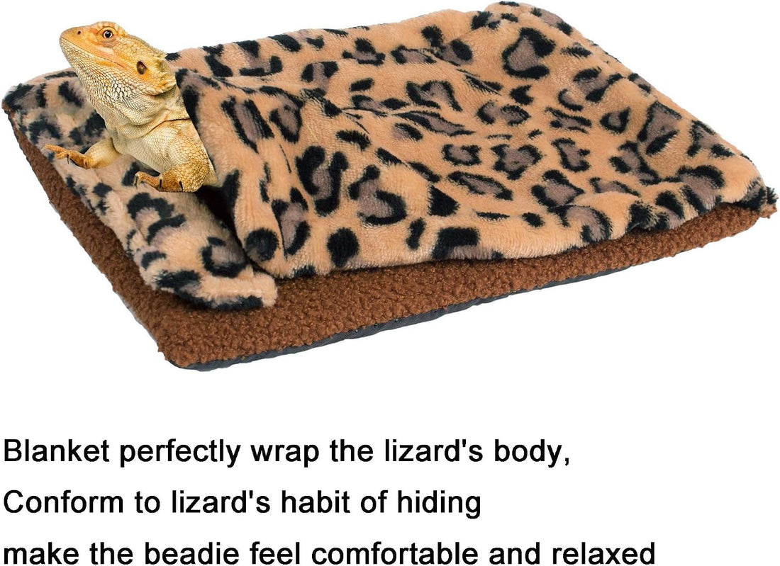 ADOGGYGO Bearded Dragon Bed Blanket Pillow Set