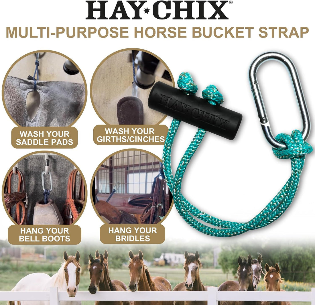 hay chix 14-Inch Horse Bucket Strap | Adjustable Stall Hanger