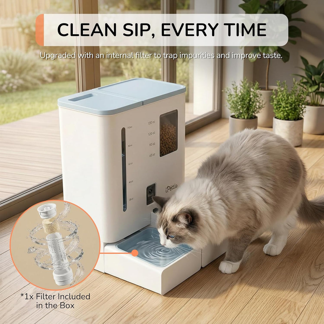 iPettie Camera Automatic Cat Feeder and Water Dispenser