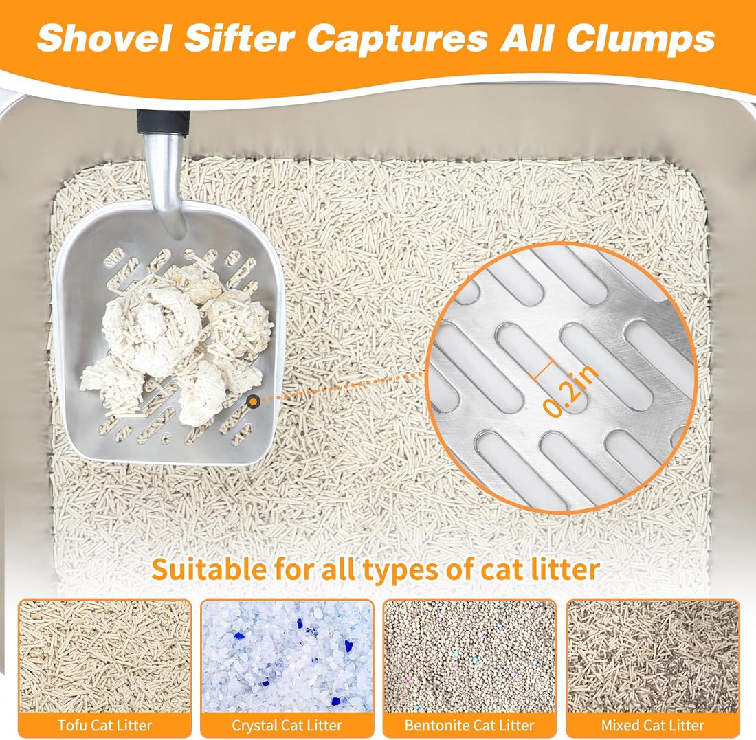 Midollarle Heavy-Duty Cat Litter Scoop with Holder