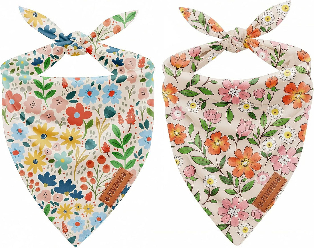 Fall Halloween Dog Bandanas Reversible Pumpkin Leaves Bibs Scarf
