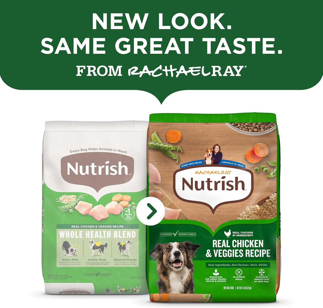 Nutrish Adult Dry Dog Food, Chicken & Veggies, 13 lb. Bag