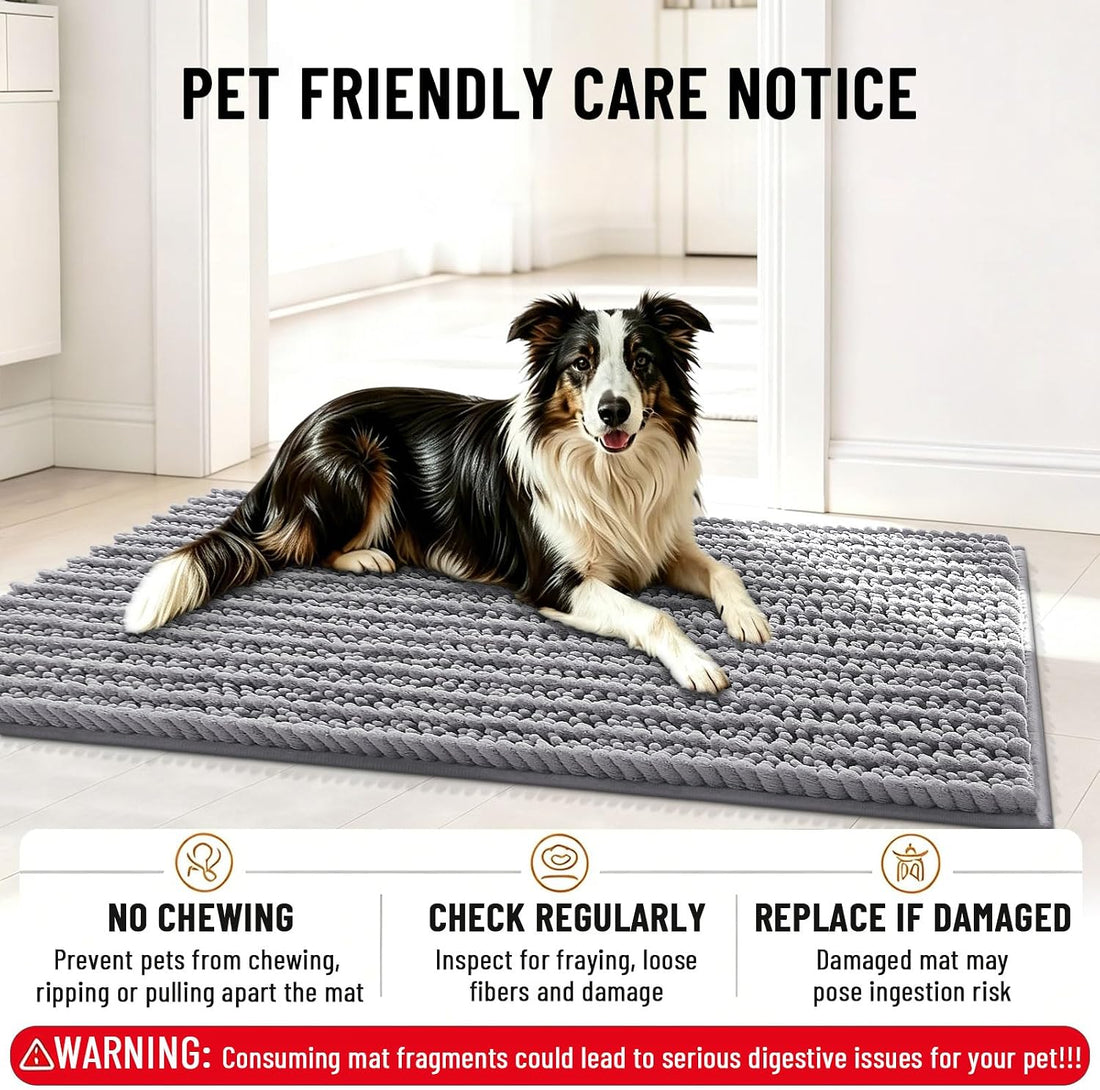 Smiry Dog Door Mat for Muddy Paws 30x20