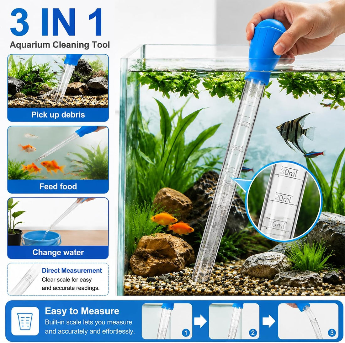 Aquarium Gravel Cleaner Kit, Semi-Automatic Siphon for Fish Tanks
