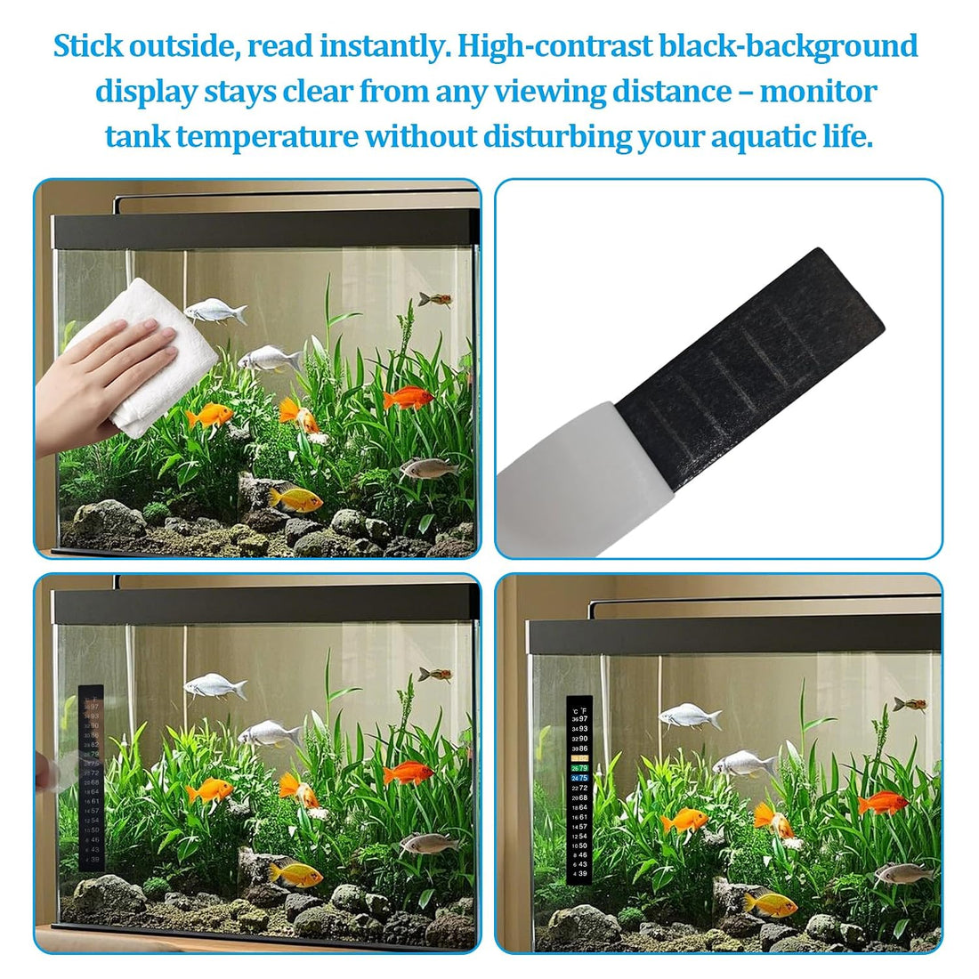6 PCS Aquarium Thermometer Strips,Fish Tank Thermometer Stick